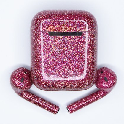 Фото товара Apple AirPods 2 Color (без беспроводной зарядки чехла, gloss pink with glitter)