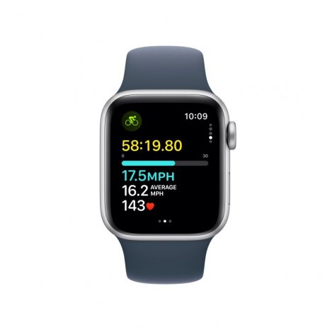 Фото товара Apple Watch SE (2024) 40mm Silver Aluminum Case with Blue Cloud Sport Loop (GPS)