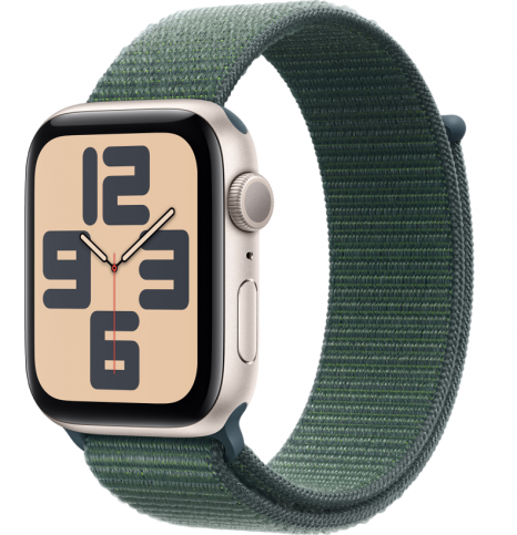 Фото товара Apple Watch SE (2024) 44mm Starlight Aluminum Case with Lake Green Sport Loop (GPS)