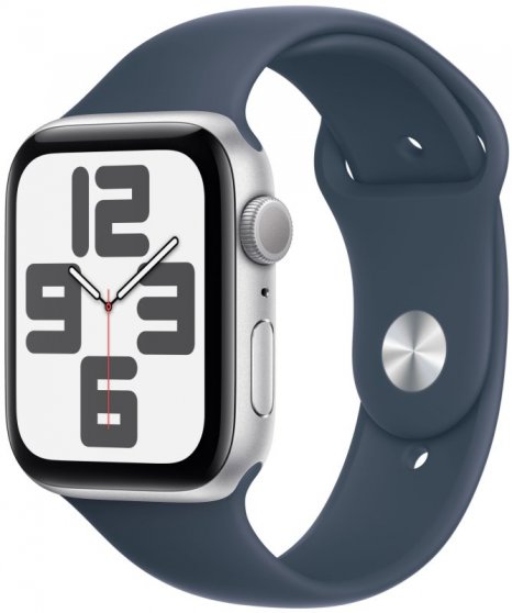 Фото товара Apple Watch SE (2024) 44mm Silver Aluminium Case with Denim Sport Band (GPS) (размер M/L)