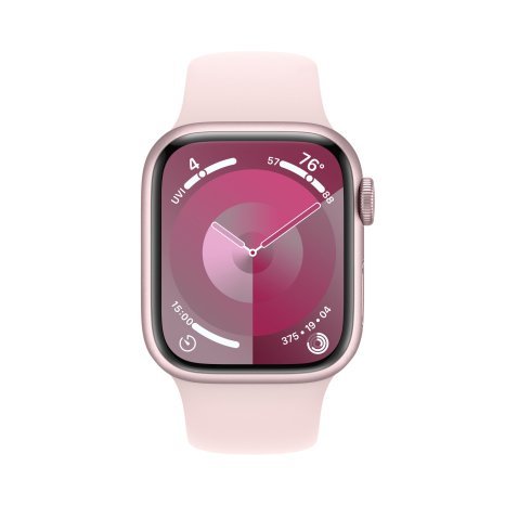 Фото товара Apple Watch Series 9 45mm Pink Aluminum Case with Light Pink Sport Band (GPS) (размер M/L)