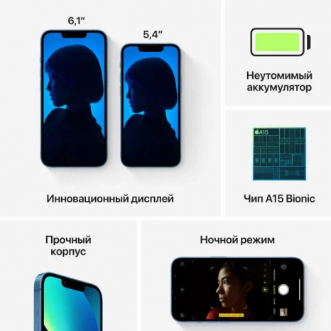 Фото товара Apple iPhone 13 mini (512 Gb, Blue MLMK3)