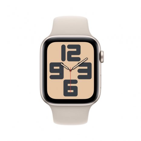 Фото товара Apple Watch SE (2024) 44mm Starlight Aluminum Case with Starlight Sport Band (GPS) (размер S/M)