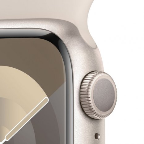 Фото товара Apple Watch Series 9 45mm Starlight Aluminum Case with Starlight Sport Band (GPS) (размер M/L)