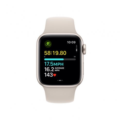 Фото товара Apple Watch SE (2024) 40mm Starlight Aluminum Case with Starlight Sport Band (GPS) (размер S/M)