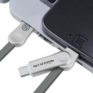 Фото товара Nillkin Plus III Cable microUSB + Type-C (1м, 2.1А, серый)