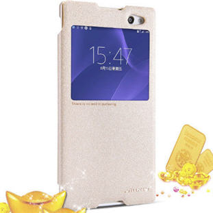 Фото товара Nillkin Sparkle Leather книжка с окошком для Sony Xperia C3 (золотистый)