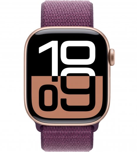 Фото товара Apple Watch Series 10 42 mm Rose Gold Aluminum Case with Plum Sport Loop (GPS)