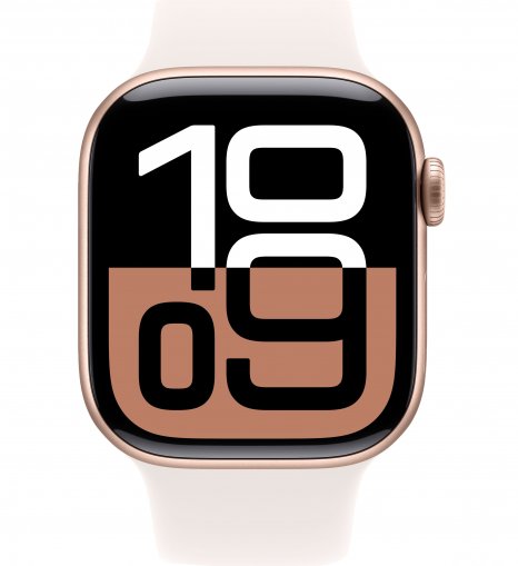 Фото товара Apple Watch Series 10 46 mm Rose Gold Aluminum Case with Light Blush Sport Band (GPS) (размер S/M)