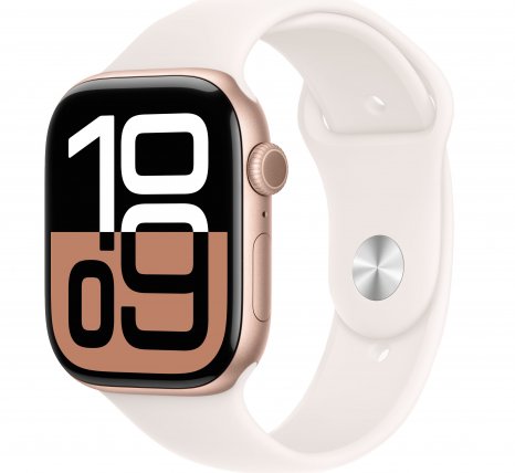 Фото товара Apple Watch Series 10 46 mm Rose Gold Aluminum Case with Light Blush Sport Band (GPS) (размер M/L)