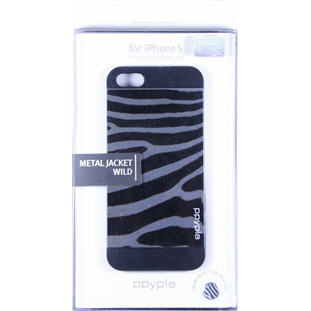 Фото товара Ppyple Metal Jacket Wild накладка для iPhone 5/5S/SE (zebra black)