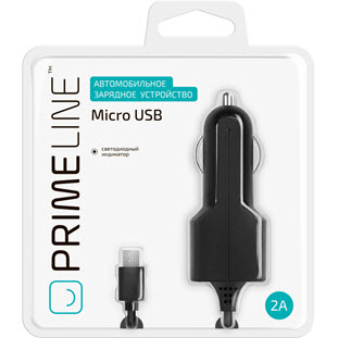 Фото товара Prime Line АЗУ microUSB (2А, черный)