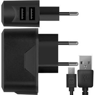 Фото товара Prime Line СЗУ 2 USB (microUSB дата-кабель, 2А, черный)