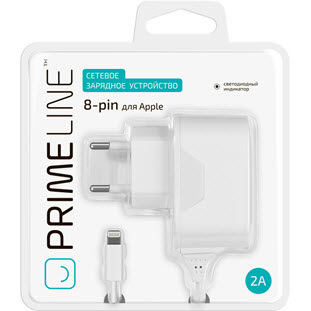 Фото товара Prime Line СЗУ 8-pin для Apple (2A, белый)