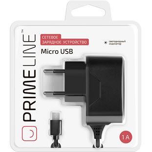 Фото товара Prime Line СЗУ microUSB (1А, черный)