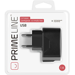 Фото товара Prime Line СЗУ USB (1А, черный)