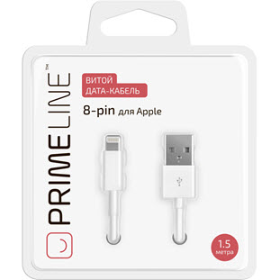 Фото товара Prime Line USB - 8-pin для Apple (1.5м, витой, черный)