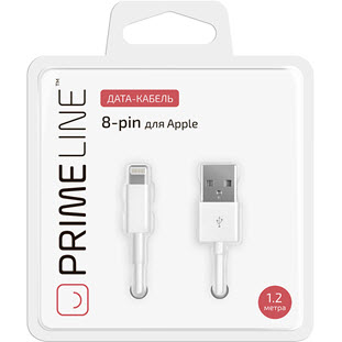 Фото товара Prime Line USB - 8-pin для Apple (1.2м, белый)