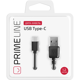 Фото товара Prime Line USB - USB Type-C (1.2м, черный)