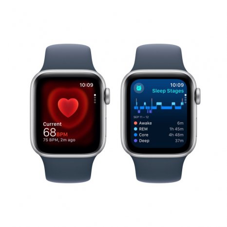 Фото товара Apple Watch SE (2024) 40mm Silver Aluminum Case with Blue Cloud Sport Loop (GPS)