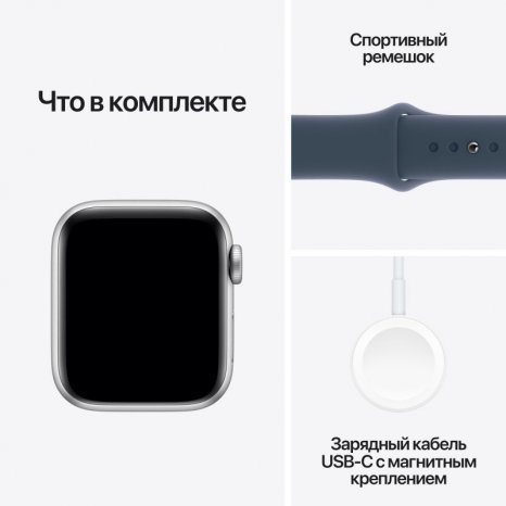 Фото товара Apple Watch SE (2024) 40mm Silver Aluminum Case with Blue Cloud Sport Loop (GPS)
