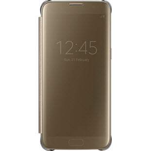 Фото товара Samsung Clear View Cover книжка для Galaxy S7 Edge (EF-ZG935CFEGRU, золотой)