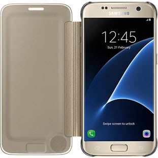 Фото товара Samsung Clear View Cover книжка для Galaxy S7 (EF-ZG930CFEGRU, золотой)