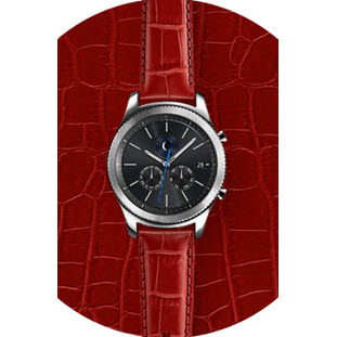 Фото товара Samsung Alligator Grain Leather для Gear S3 (ET-YSA76MREGRU, red)