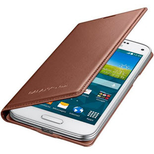 Фото товара Samsung Flip Cover книжка для Galaxy S5 mini (EF-FG800BFEGRU, золотой)