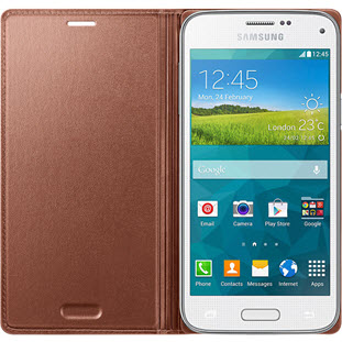 Фото товара Samsung Flip Cover книжка для Galaxy S5 mini (EF-FG800BFEGRU, золотой)