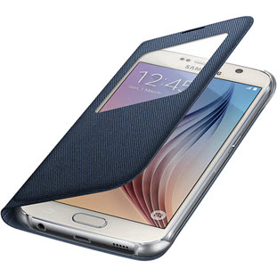 Фото товара Samsung S-View Cover Fabric книжка с окошком для Galaxy S6 (EF-CG920BBEGRU, черный)