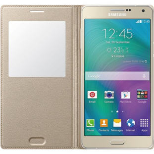 Фото товара Samsung S-View Cover книжка с окошком для Galaxy A7 (EF-CA700BFEGRU, золотой)