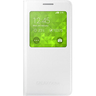 Фото товара S-View Cover книжка с окошком для Galaxy Alpha (EF-CG850BWEGRU, белый)