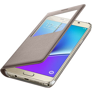 Фото товара Samsung S-View Cover книжка с окошком для Galaxy Note 5 (EF-CN920PFEGRU, золотой)