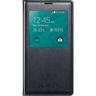 Фото товара Samsung S-View Cover книжка с окошком для Galaxy S5 (EF-CG900BBEGRU, черный)