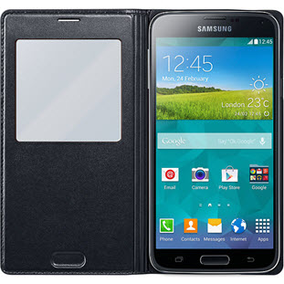 Фото товара Samsung S-View Cover книжка с окошком для Galaxy S5 (EF-CG900BBEGRU, черный)