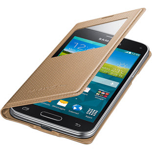 Фото товара Samsung S-View Cover книжка с окошком для Galaxy S5 mini (EF-CG800BFEGRU, золотой)