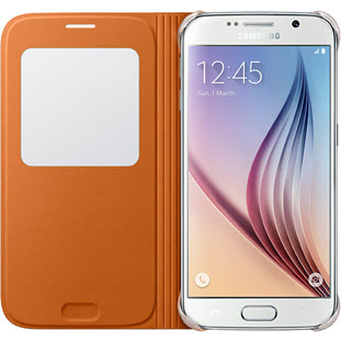 Фото товара Samsung S-View Cover книжка с окошком для Galaxy S6 (EF-CG920POEGRU, оранжевый)