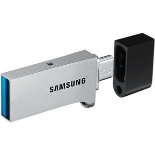 Фото товара Samsung DUO USB 3.0 128Gb (MUF-128CB/APC, OTG, серебристый)