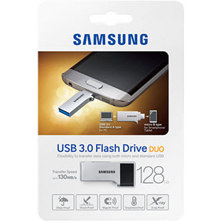 Фото товара Samsung DUO USB 3.0 128Gb (MUF-128CB/APC, OTG, серебристый)