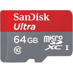 Фото товара Sandisk Ultra microSDXC Class 10 UHS-I 80MB/s (64GB + SD adapter)