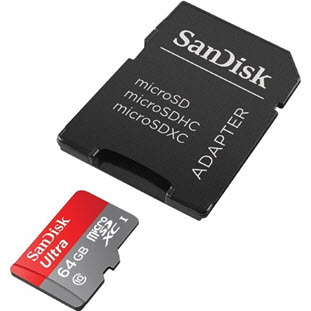 Фото товара Sandisk Ultra microSDXC Class 10 UHS-I 80MB/s (64GB + SD adapter)