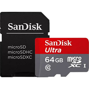 Фото товара Sandisk Ultra microSDXC Class 10 UHS-I 80MB/s (64GB + SD adapter)