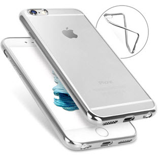 Фото товара Silco силиконовый для iPhone 6 Plus/6S Plus (прозрачный с серебристой окантовкой)