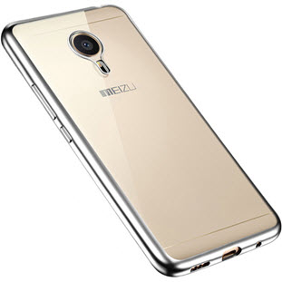 Фото товара Silco силиконовый для Meizu M3 Note (глянцевый прозрачный с серебристой окантовкой)
