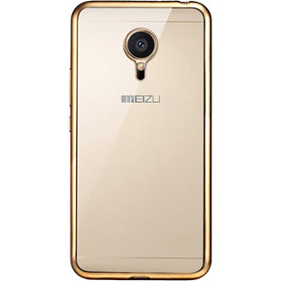 Фото товара Silco силиконовый для Meizu M3 Note (глянцевый прозрачный с золотой окантовкой)