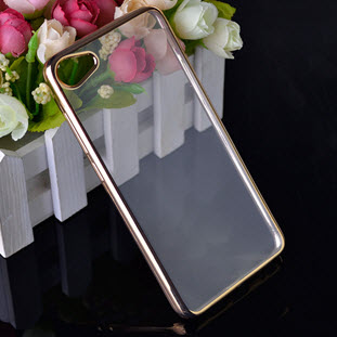Фото товара Silco силиконовый для Meizu U10 (глянцевый прозрачный с золотой окантовкой)