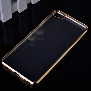 Фото товара Silco силиконовый для Meizu U10 (глянцевый прозрачный с золотой окантовкой)