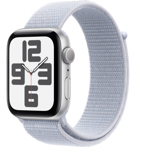 Фото товара Apple Watch SE (2024) 44mm Silver Aluminum Case with Blue Cloud Sport Loop (GPS)