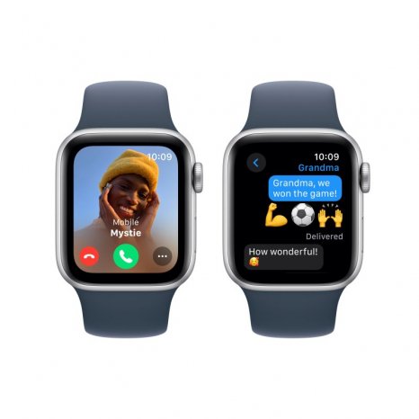Фото товара Apple Watch SE (2024) 40mm Silver Aluminum Case with Blue Cloud Sport Loop (GPS)